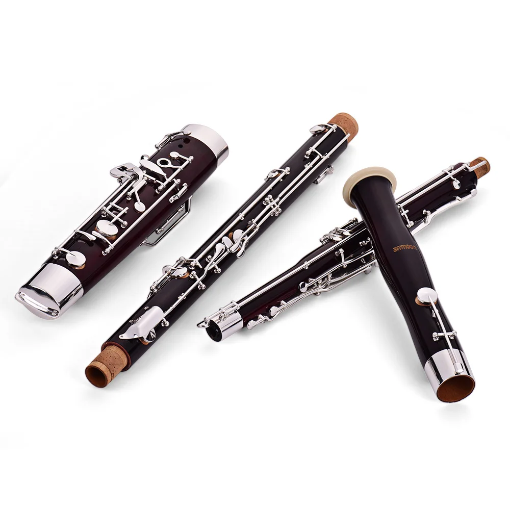 Ammoon Профессиональный C Ключ фагот клена тела мельхиор ключи с серебристым