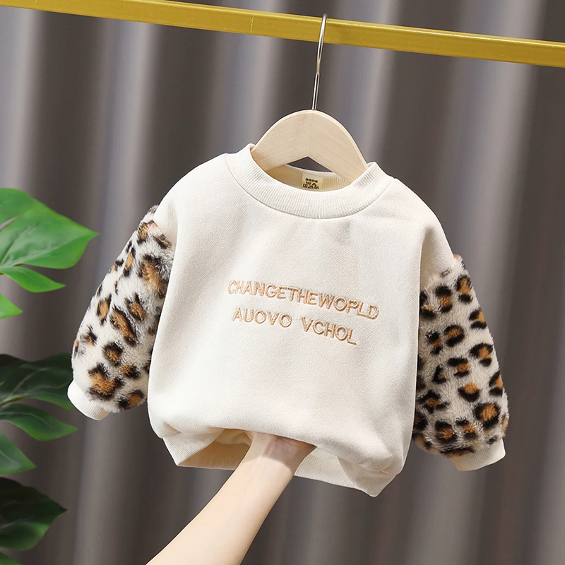 

Детский свитшот с леопардовым принтом, на возраст 12-8 лет