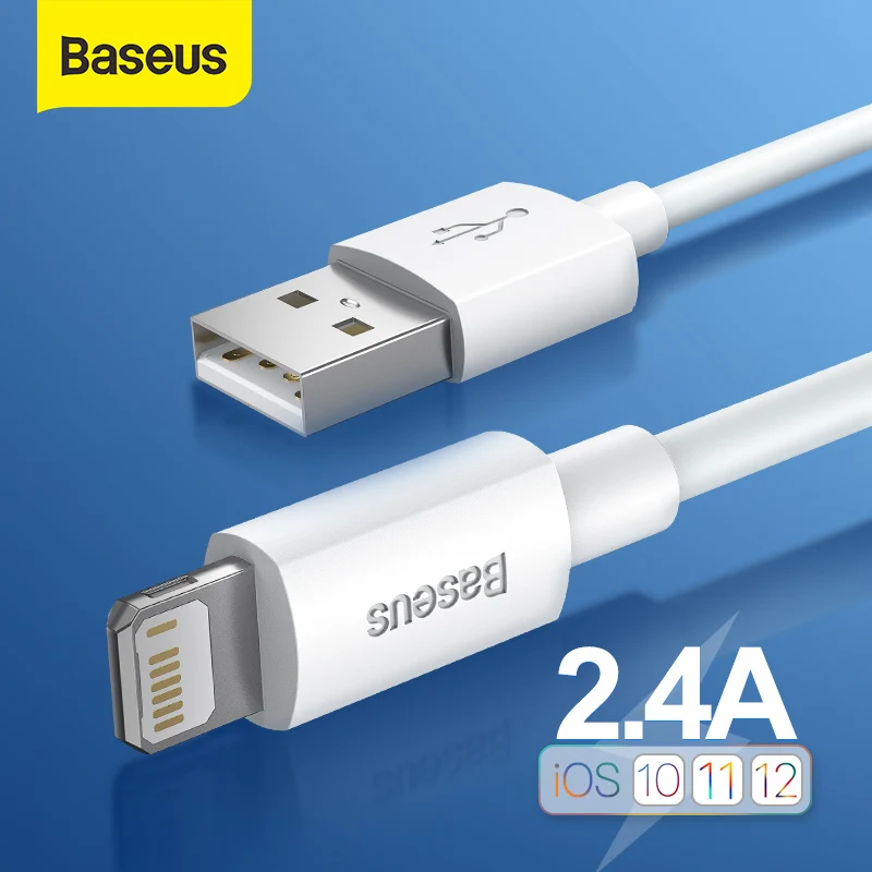 USB-кабель Baseus для iPhone 7 6 Зарядное устройство USB C кабель QC 3,0 кабель для быстрой зарядки Type-C для Samsung S10 S9 провод для Huawei Xiaomi - изображение