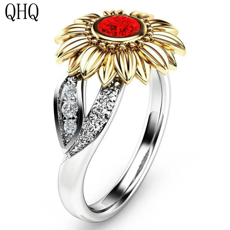QHQ flower zirconia finger ring jewelry accessories wedding rings diamond pearl natural stone crystal gifts jewellery bohemia | Украшения и