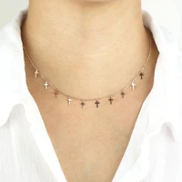 hebedeer women necklaces jewelry cross choker necklace chain lovers silver color classic trendy girls tassel kpop collares