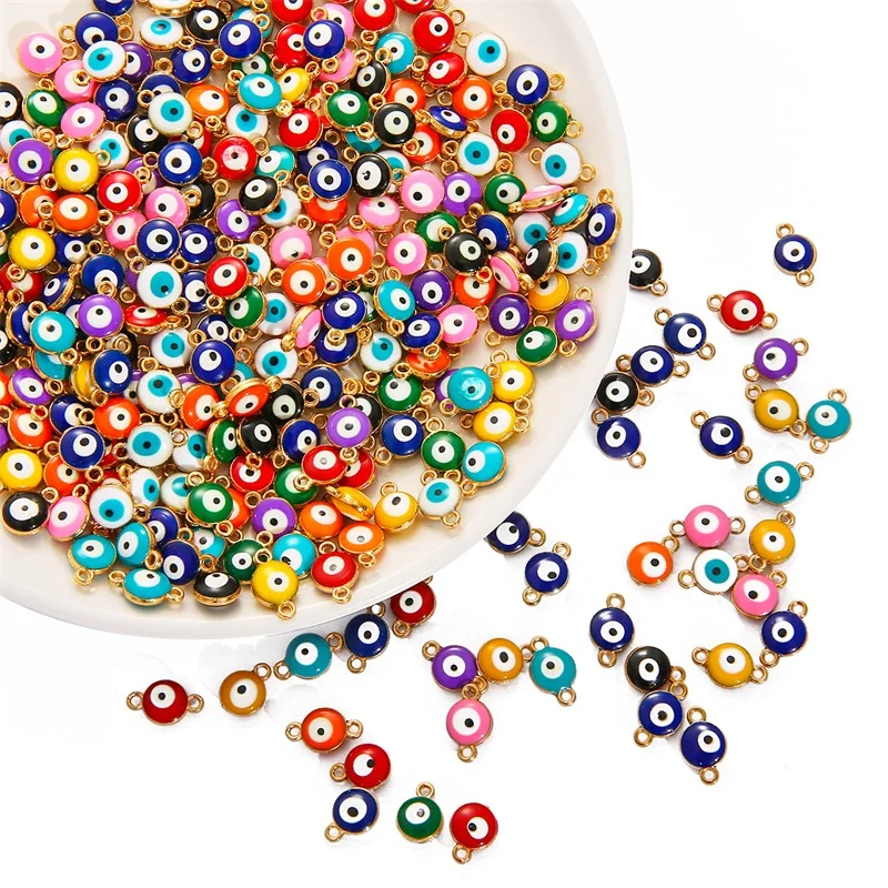 Мини-бусины от сглаза с эмалью для самостоятельного изготовления браслетов
