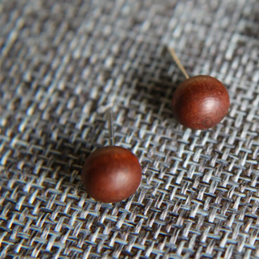 Этнические серьги гвоздики из Натурального Коричневого эбенового дерева 1 пара