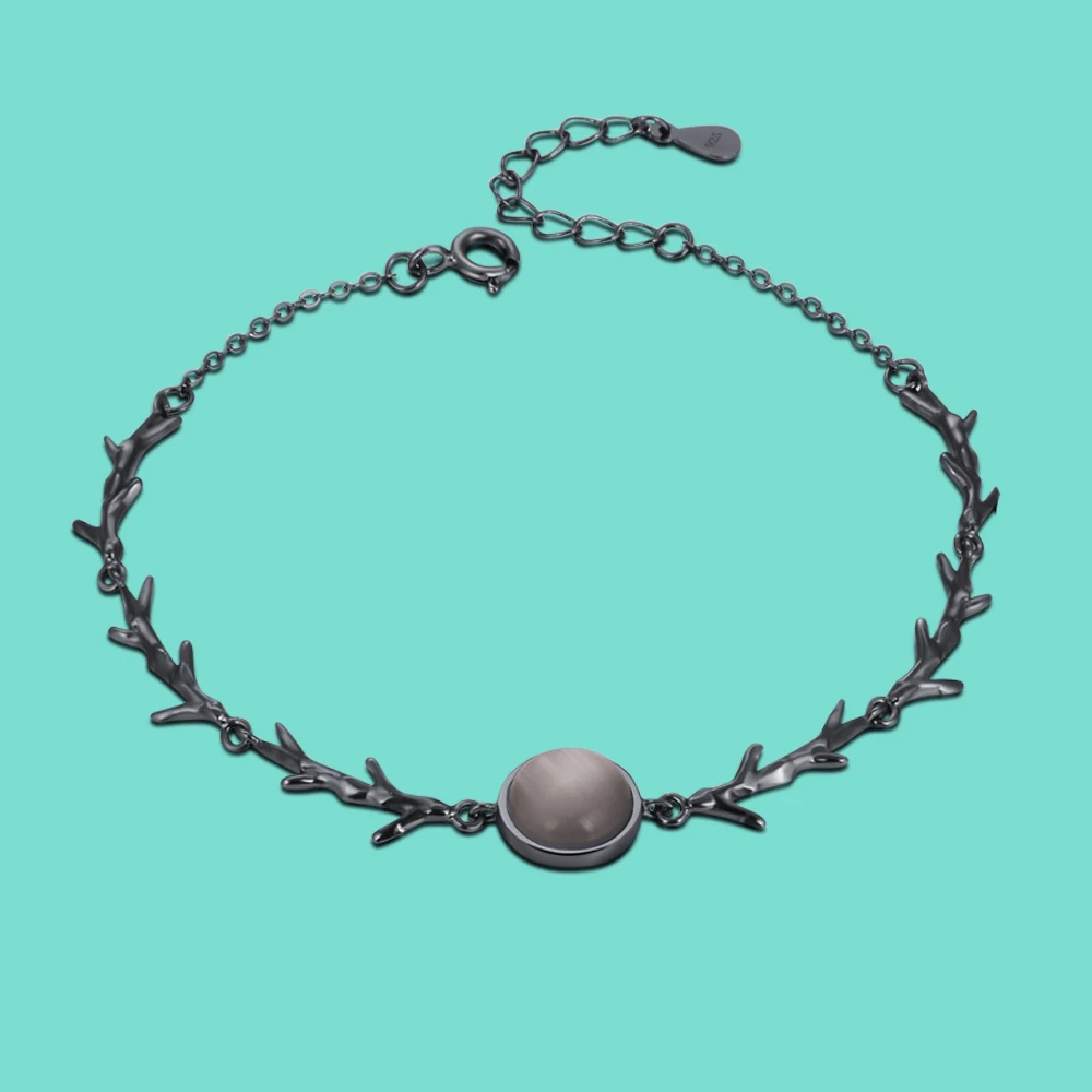 Темный Стиль S925 стерлингового серебра Материал ургьен Цвет браслет черный Zircon