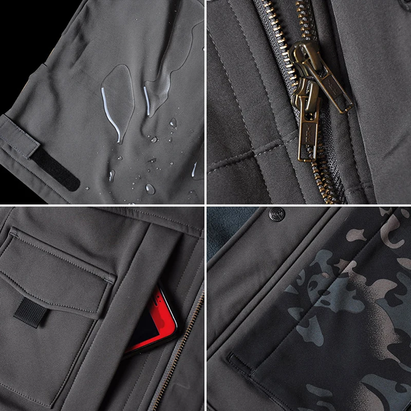 Мужские тактические куртки ReFire Gear Softshell зимние теплые камуфляжные военные с