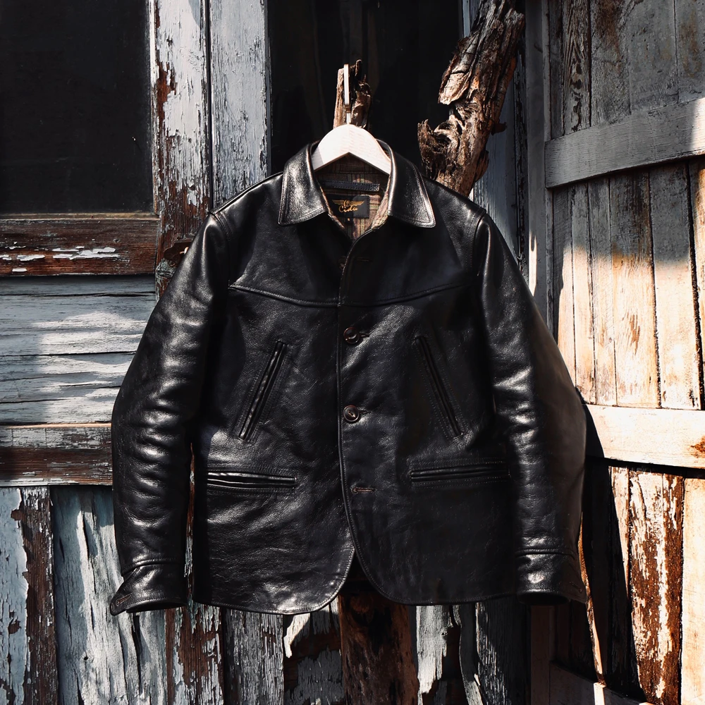 

CDJ-82 Asian Size Super Top Quality Heavy Genuine Japan Horse Leather Slim Classic Horsehide Stylish Switchyard Jacket