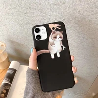 funny cartoon gray cat phone case for iphone 11 12 pro max 13 xr xs x 8 7 se 20 plus cute animal pattern soft tpu cover shell