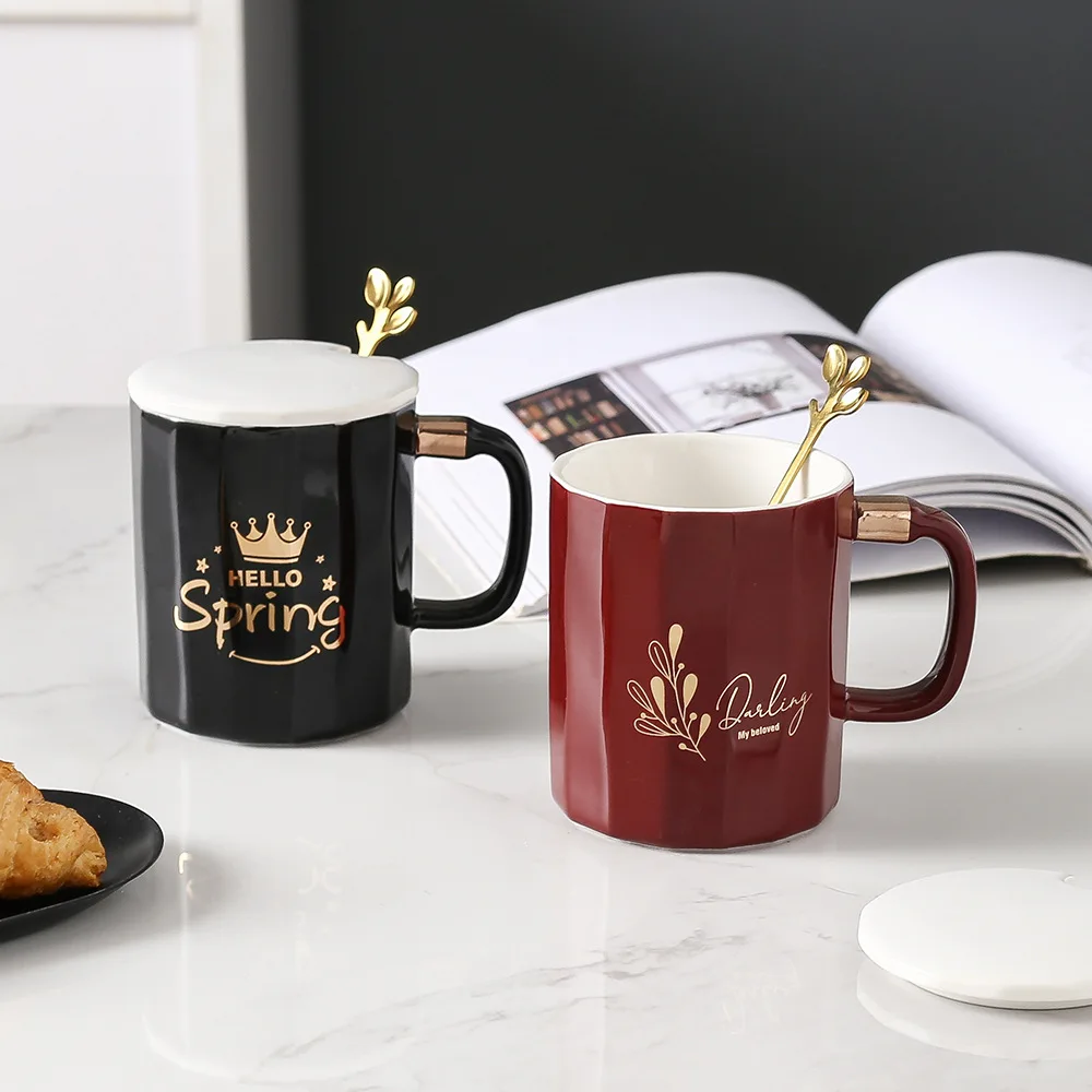 

Светильник Кая Роскошная Европейская простая керамическая чашка кружка с буквенным принтом Корона чашка для воды кружки забавные кофейные...