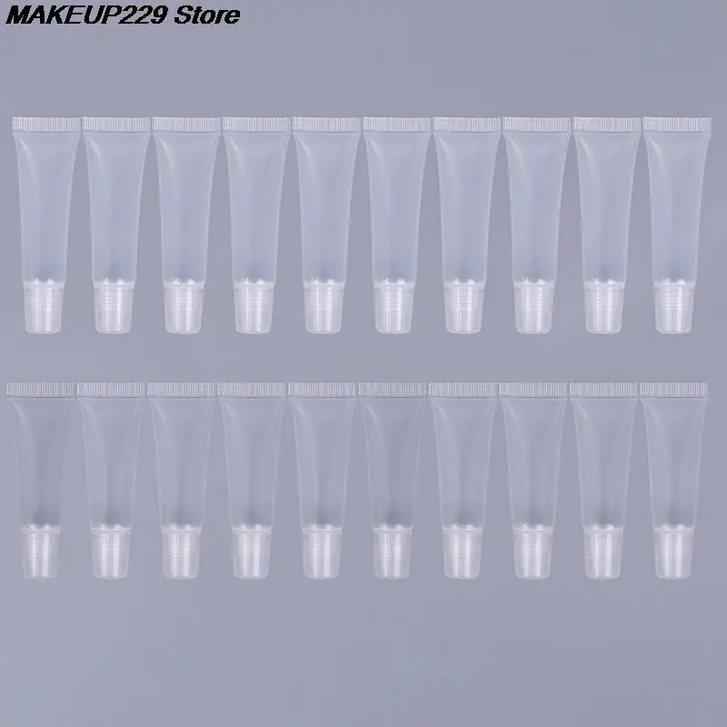 10pcs/lot 8/15ml Empty Lipstick Tube Lip Balm Soft Tube Makeup Squeeze Clear Lip Gloss Container Empty Lip Gloss Tubes