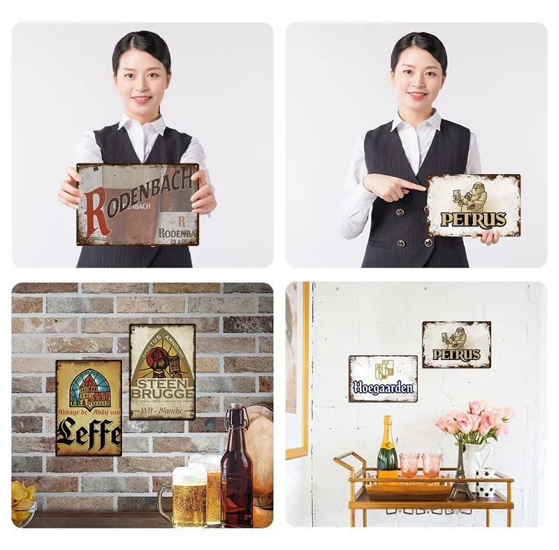 

It's Tea Time Iron Plate Art Wall Decoration Aluminum Antique Plaque Poster Living Room Bar Home Classic Retro Metal Signboard