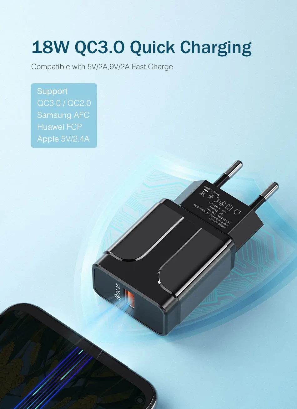 ROCK Quick Charge 3,0 быстрое Usb зарядное устройство QC3.0 настенное зарядное устройство для мобильного телефона для iPhone X Xiaomi Mi 9 планшета iPad EU QC Быстрая зарядка