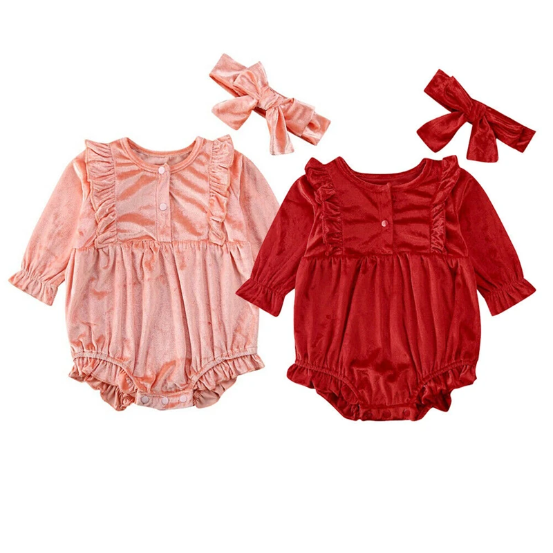 Бархата для маленьких девочек Одежда на осень новый милый комплект детской