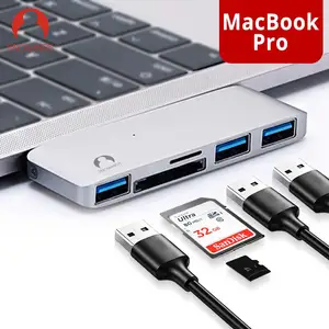 Концентратор USB C Snowkids, адаптер USB 3,0 с кард-ридером TF SD для MacBook ProAir Type-C Hub 12 