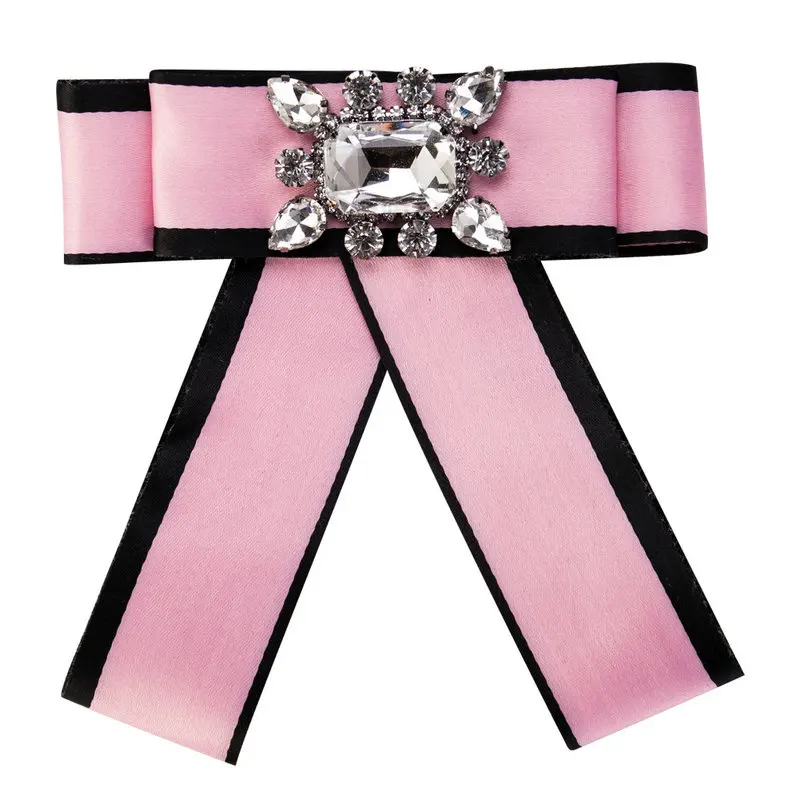 Винтаж Ретро рукоделие броши бант из ленты булавки для воротника Женская