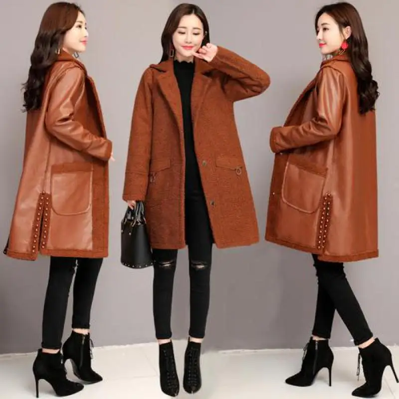 Женская Офисная куртка высокого класса с длинным рукавом однотонное