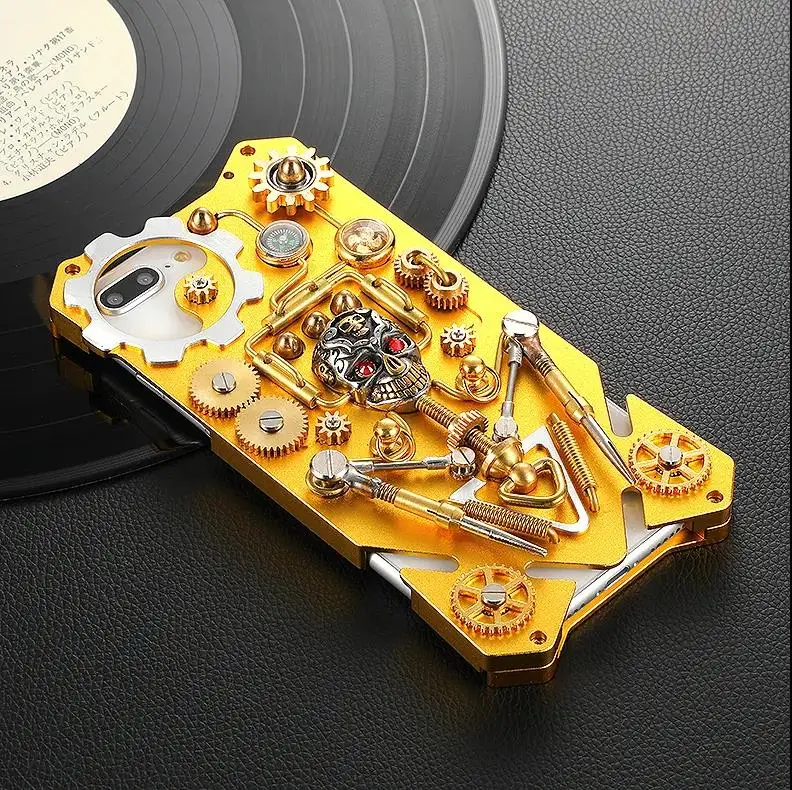 

Fashion Luxury Design Metal Skull Phone Case for Iphone 11 Pro Max 12 Mini XR XS 8 X 7 6s Plus SE Gear Shell Cover Coque Fundas