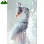 Набор для алмазной вышивки YUMEART ручной работы, 5D, белый павлин, Набор для вышивки крестом, узор для Стразы