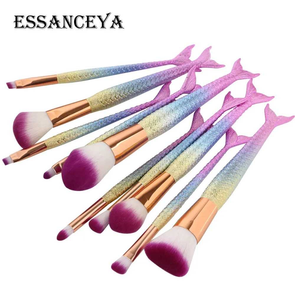 ESSANCEYA 6/10 шт. набор кистей для макияжа Русалочки тональный порошок смешивания
