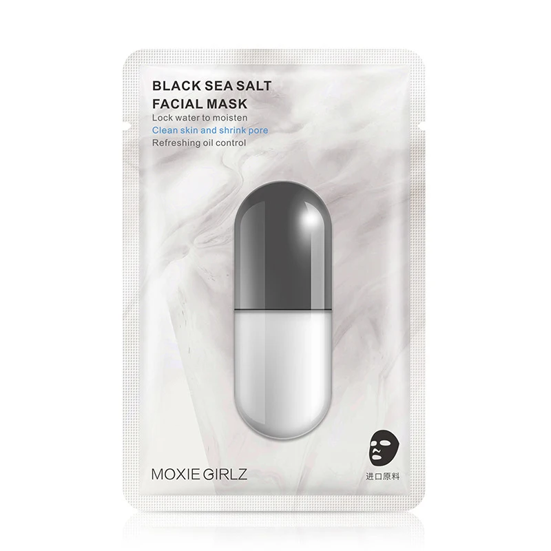 10 Pieces Box Package Black Sea Salt Facial Mask |