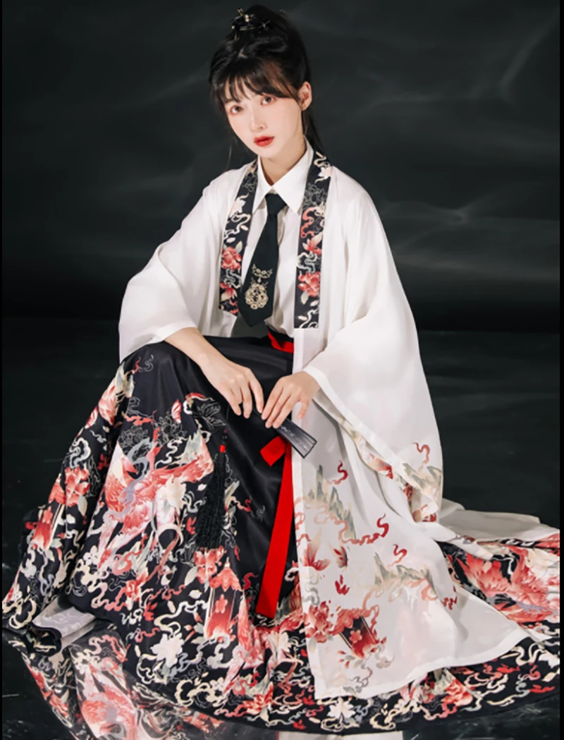 

Modern Improved Hanfu Women Ancient Chinese Hanfu Outfit Cosplay Costume Spring&Autumn Long Sleeve Hanfu 3 Pcs Sets For Women