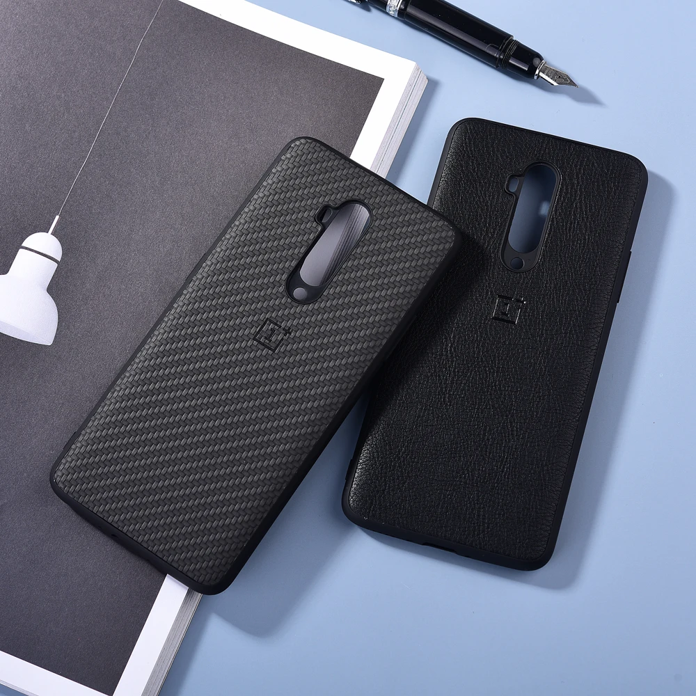 Oneplus 7T Pro Чехол из углеродного волокна Кожаный жесткий ударопрочный чехол с
