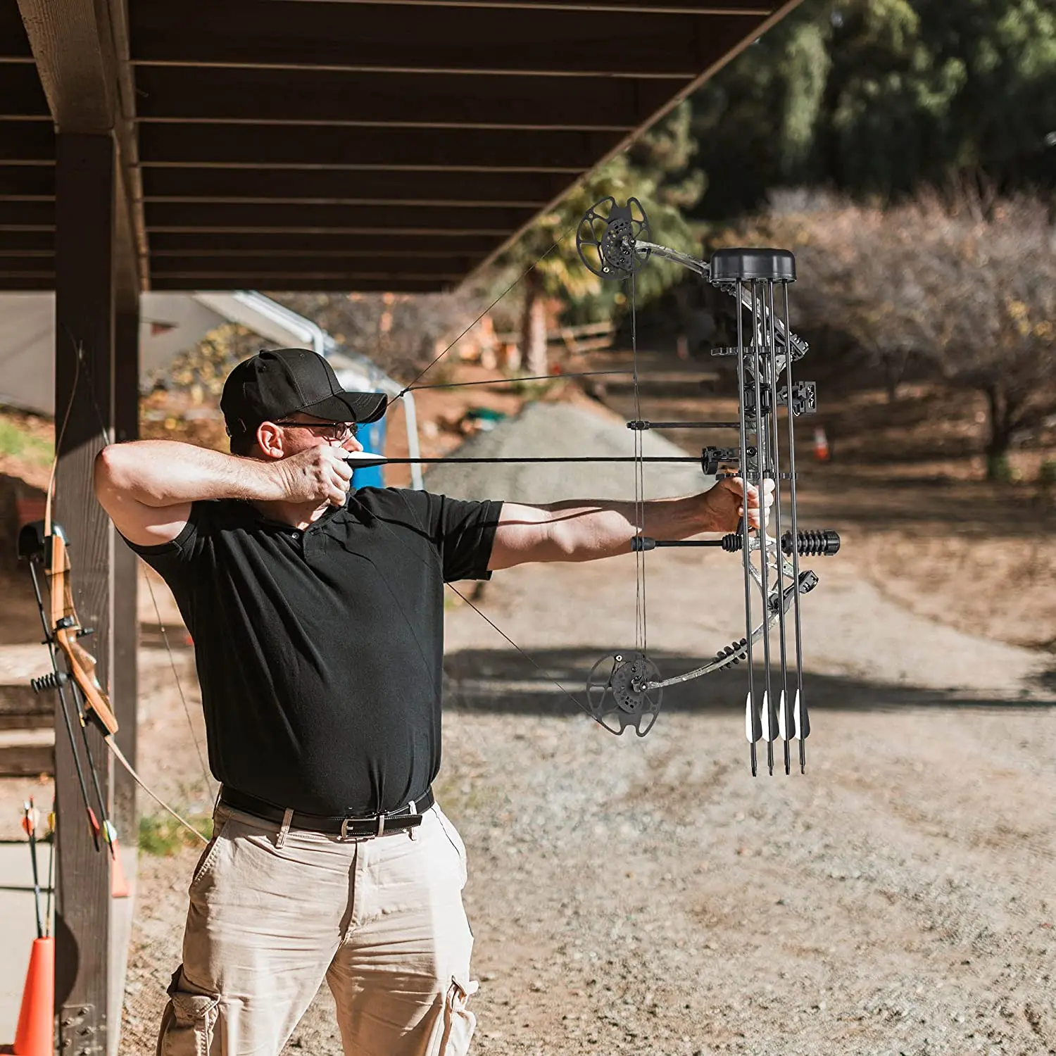 

1 Set Of Archery Composite Bow 30-70 Pounds Ibo 320fps Hunting Shooting Outdoor Sports Game Bow And Arrow Accessories