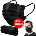 10-200 шт., одноразовые черные хирургические маски