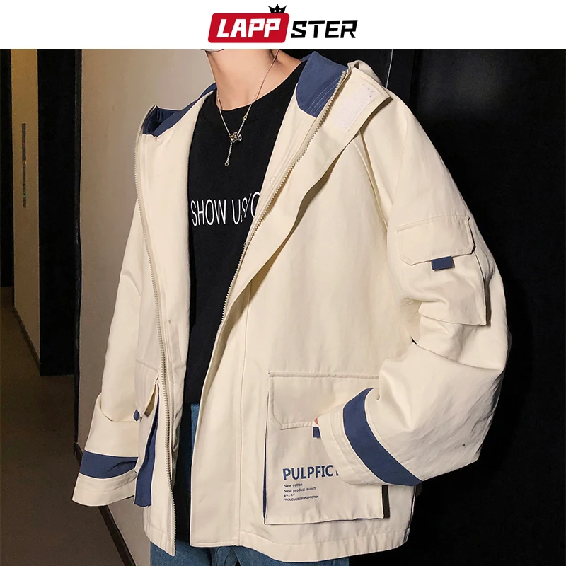 Мужская ветровка в стиле пэчворк LAPPSTER Японская уличная одежда Харадзюку на осень