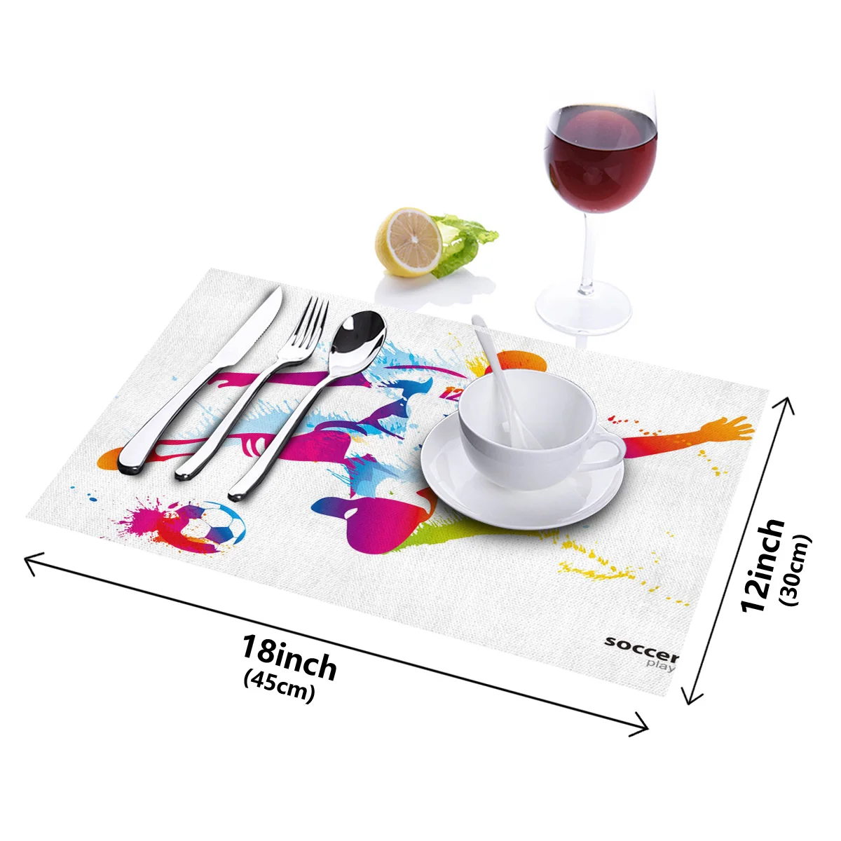4/6pcs Placemats Red Purple Character Football Sport Dining Table Runner Place Mat in Kitchen Accessories Bar Coaster | Дом и сад