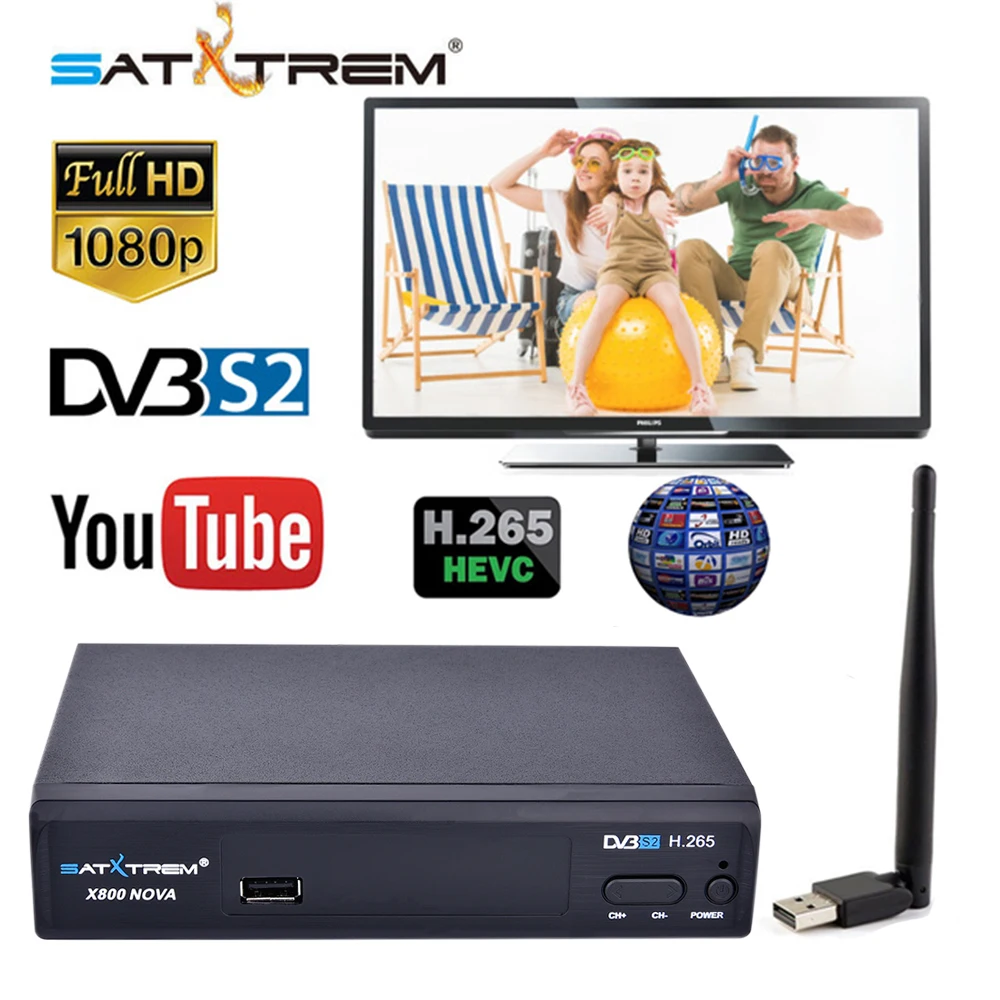 Satxtrem X800 Nova Индия спутниковый ресивер DVB-S2 с 1 год Clines Oscam Receptor Поддержка IPTV USB Wifi Openbox HD ресивер