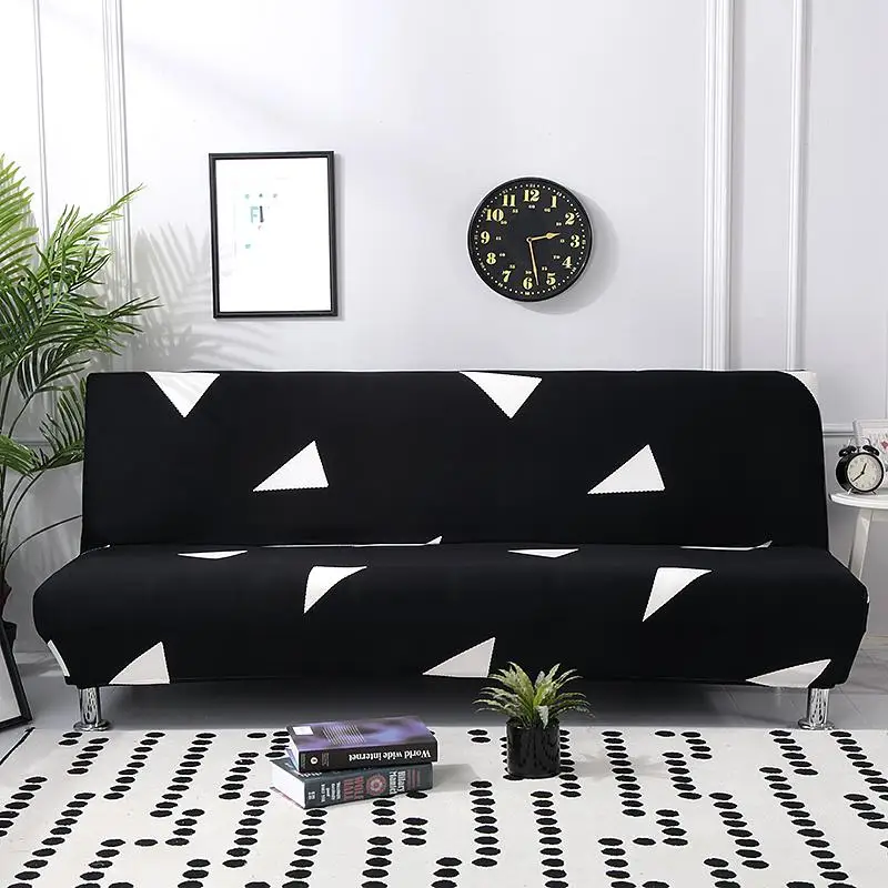 

Черное геометрическое складное покрывало для дивана, чехлы для дивана из спандекса, растягивающийся чехол для двух сидений, чехлы для гости...