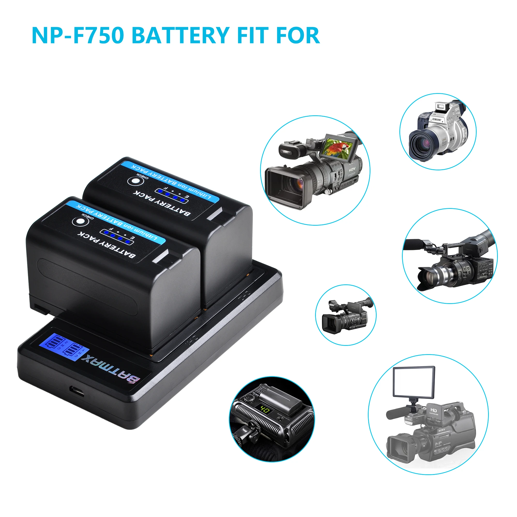 4x5200 мА · ч NP-F750 NP F750 F730 F770 аккумулятор со светодиодным индикатором питания + ЖК