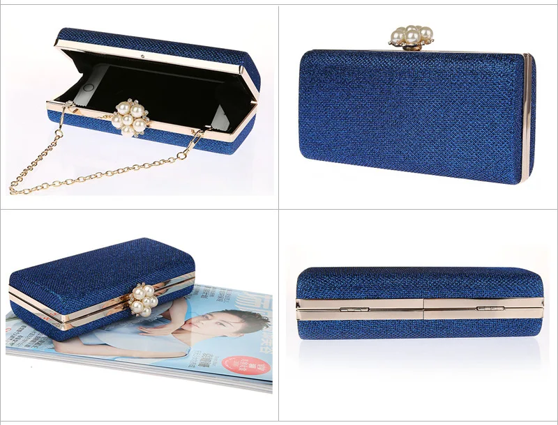 

Day Clutches Simple and Lovely New Bead Buckle Hand Bag Temperament Dinner Package To Match The Dress Bag Evening Bag Purses