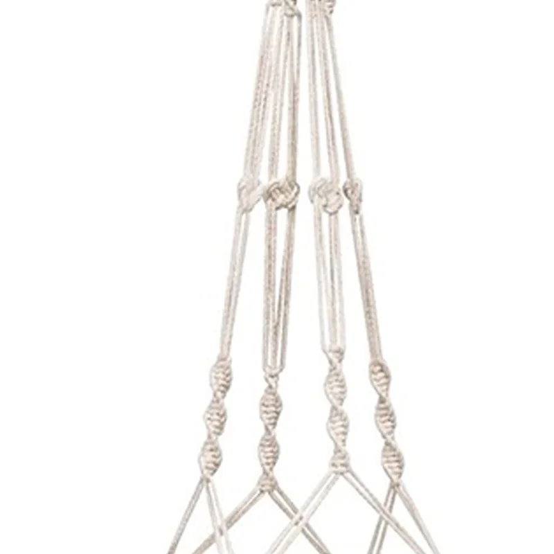 

2 Pcs Flower Pot Net Bag Plant Greening Hanging Basket Hanger Cotton Linen Handmade Cotton Rope Woven Hanging Rope