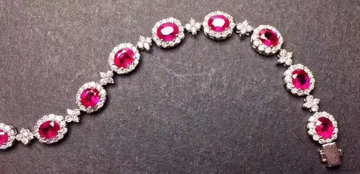 Свадебный браслет стихийных бедствий и реальные рубиновый твердый S925