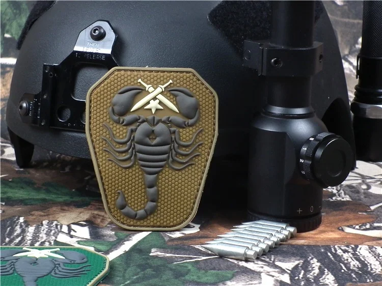 DIY Аппликации патч эмблема значок резиновые Скорпион блок 3D армии США военный для