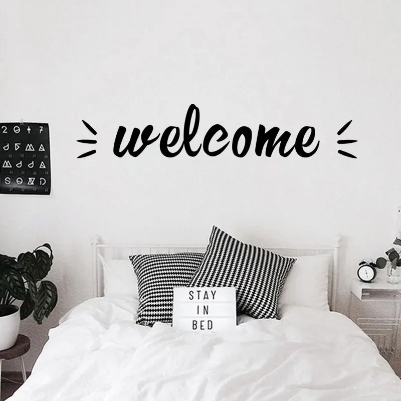 Настенные наклейки с надписью welcome для дверей гостиной Декорации фона росписи