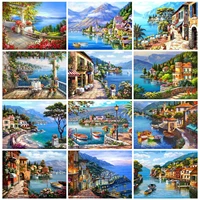 diy 5d landscape diamond painting full drill with number kits home and kitchen wall decoration gifts for adults and kids