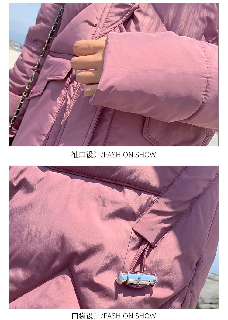 

Nice New Winter Long Down Cotton Dress Women Loose Oversized Long Coat Fashion Hooded Jacket Women Collars Warm Jacket