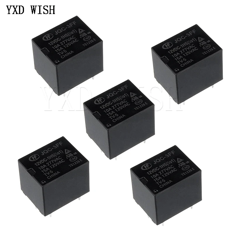 5 шт. 10A реле HF3FF-JQC-3FF- 5VDC-1ZS 12VDC-1ZS 24VDC-1ZS(551) 5-контактный DIP5 HF- JQC-3FF- в 9 12 В 24 постоянного