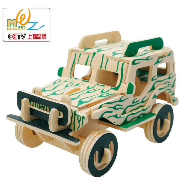 Деревянный 3D пазл 5 комплектов полицейские автомобили джипы мотоциклы самолеты
