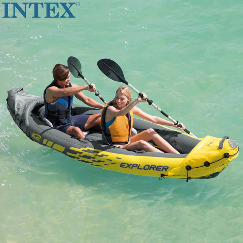 INTEX 68307 резиновая гребная лодка 2 Человека Использовать надувную лодку водного катания дрейфующий с лодкой пропеллер воздушный насос