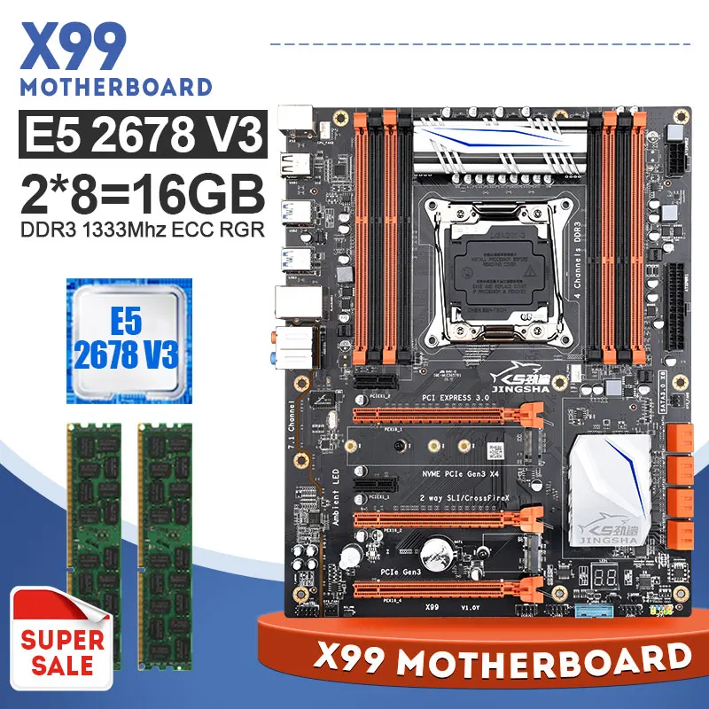 X99 набор материнских плат LGA2011-3 USB3.0 NVME M.2 внешний жесткий диск SSD с Ксеон E5 2678 V3