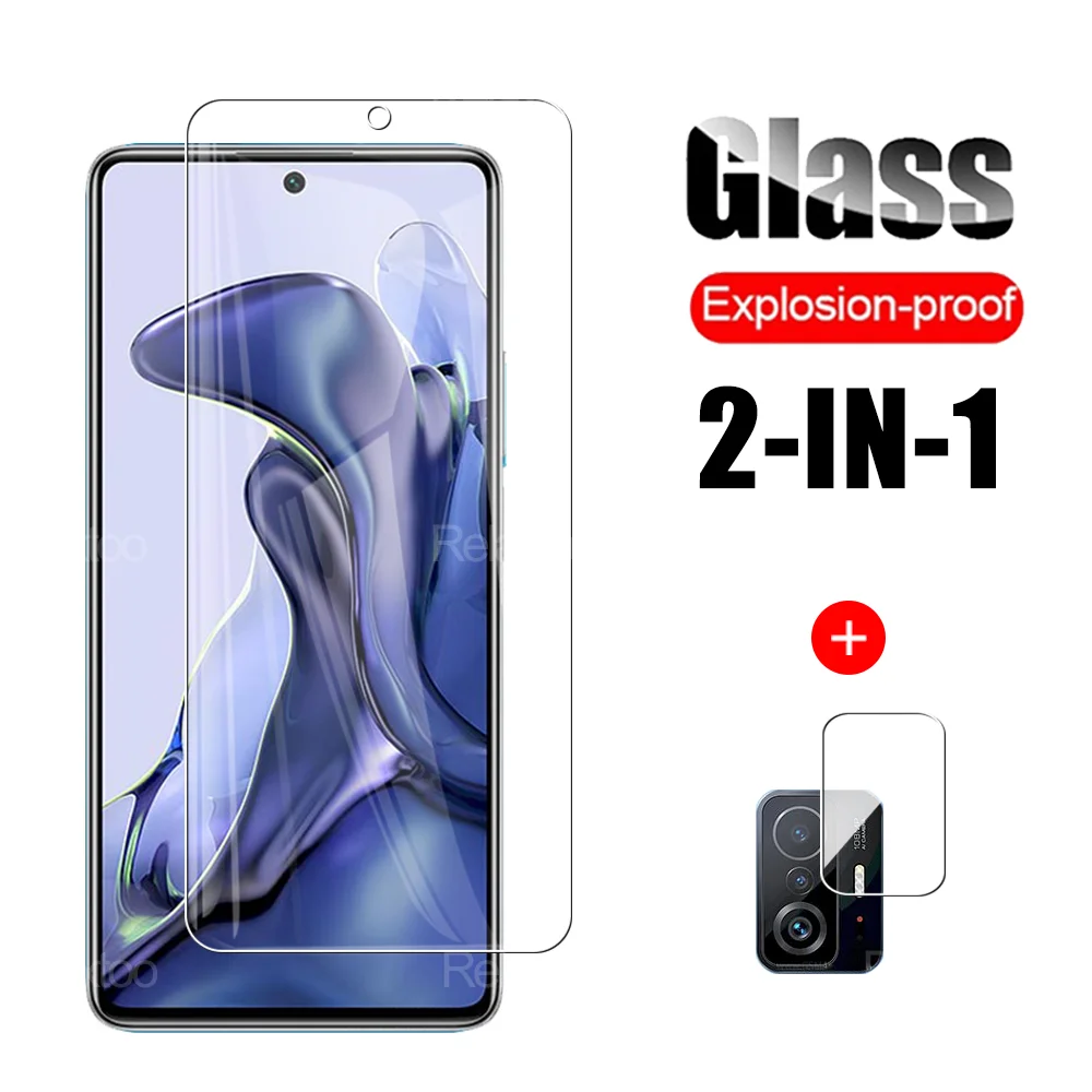 

Закаленное стекло для переднего объектива 2 в 1 для Xiaomi Mi 11T Pro, защита экрана, защитная пленка, Защита камеры для Xiaomi11T