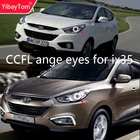 Комплект белых фар YibayTom Ccfl с ангельскими глазами 6000k Ccfl, гало, кольца для Hyundai Ix35 2010 2011 2012