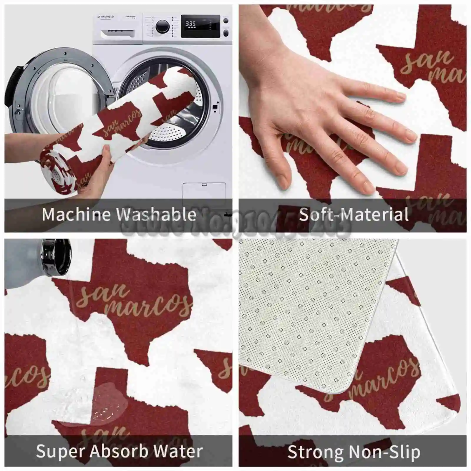 San Marcos Glitter Door Mat Living Room Carpet Absorbent Bath Kitchen Rug Arlington Texas Ut University Of |