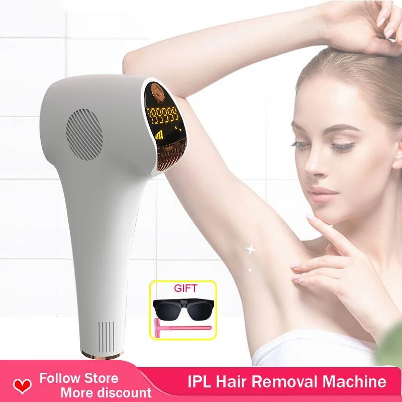

999999 Flashes IPL Epilator Laser Permanent Hair Removal Painless Bikini Trimmer depilador a laser LCD Screen Photoepilator