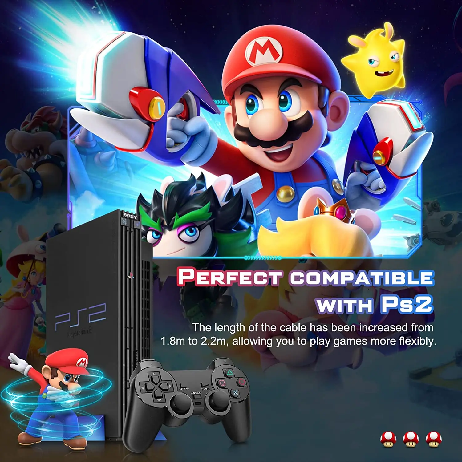 Controller for PS2 Wired Sony Playstation with Dual Vibration USB Joystick Joypad Video Games | Электроника