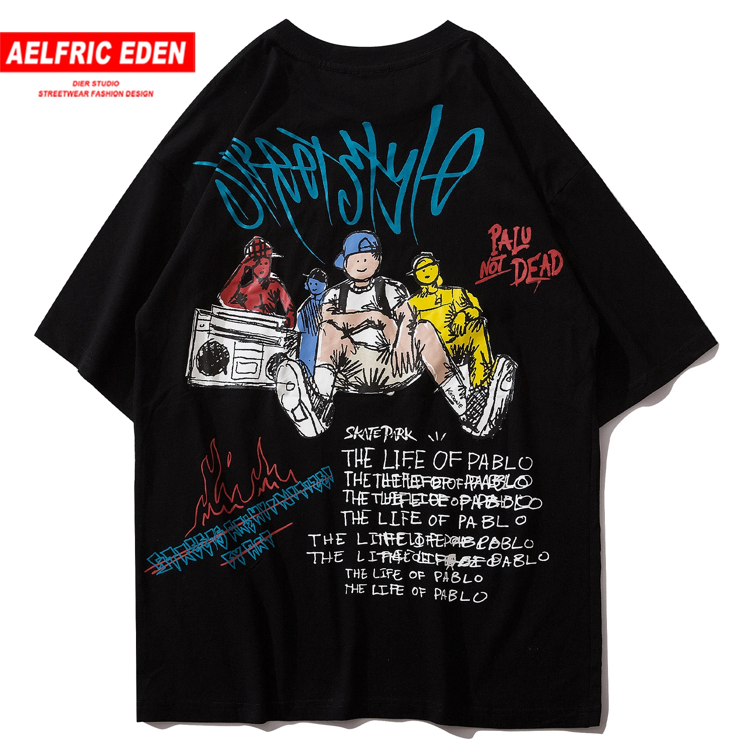 Мужская футболка с коротким рукавом и принтом граффити в стиле Харадзюку | одежда