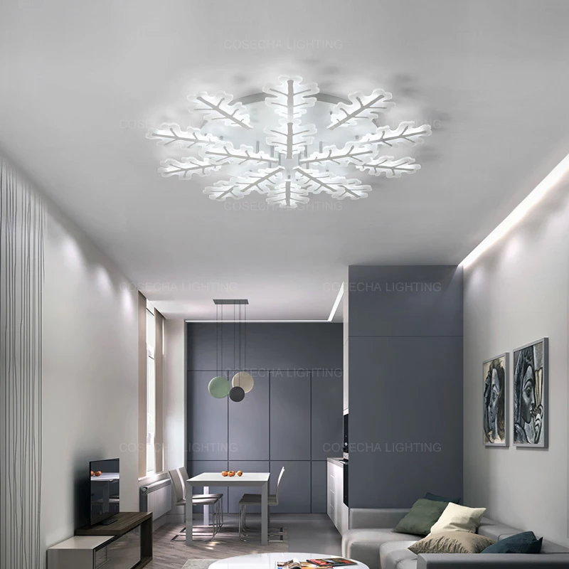 Потолочный светильник в виде снежинки современный светодиодный потолочный